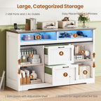 White Filing Cabinet Features Integrated Power Outlet-2