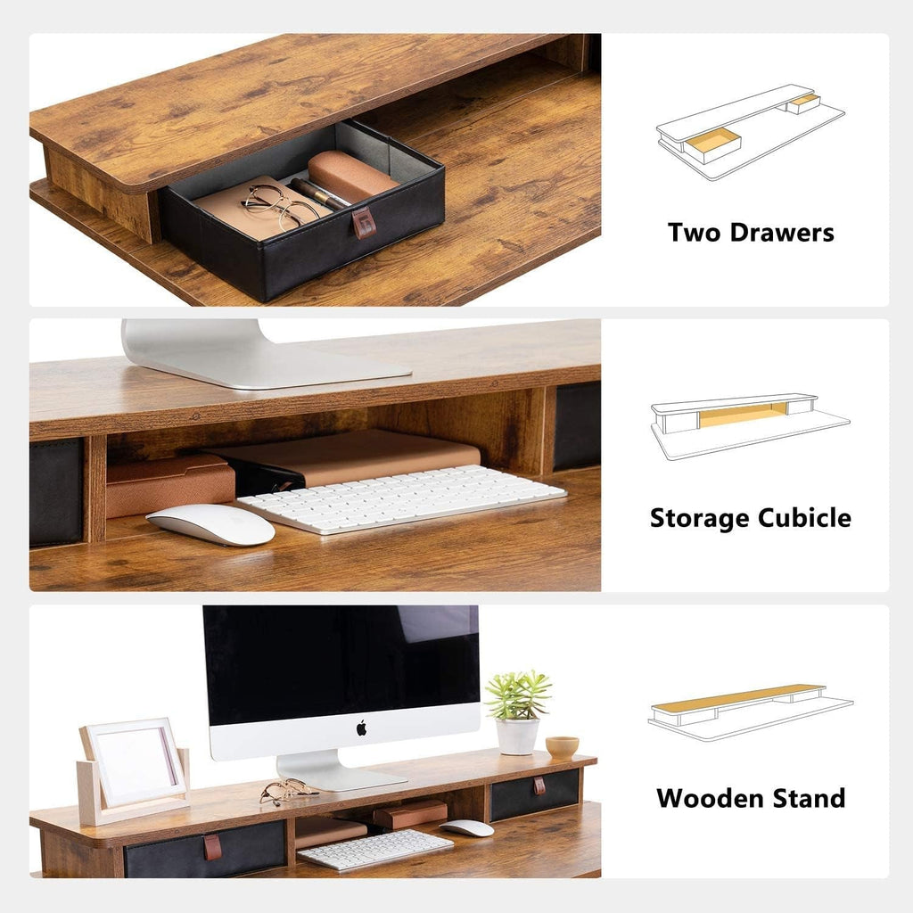 48x24 Height Adjustable Standing Desk With Drawers-3