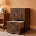 Farmhouse Two Drawer Wooden Filing Cabinet Storage-0