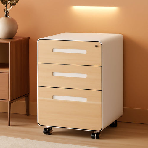 Industrial White Three Drawer Lockable Filing Cabinet-0