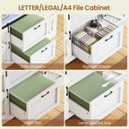 White Filing Cabinet Features Integrated Power Outlet-3