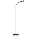 Black LED floor lamp with a tiltable head