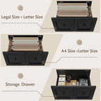 Black 43Inch Engineered Filing Cabinet With Outlet-2