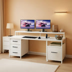 Modern Home Office Desk With 5 Drawers And LED Lights-0