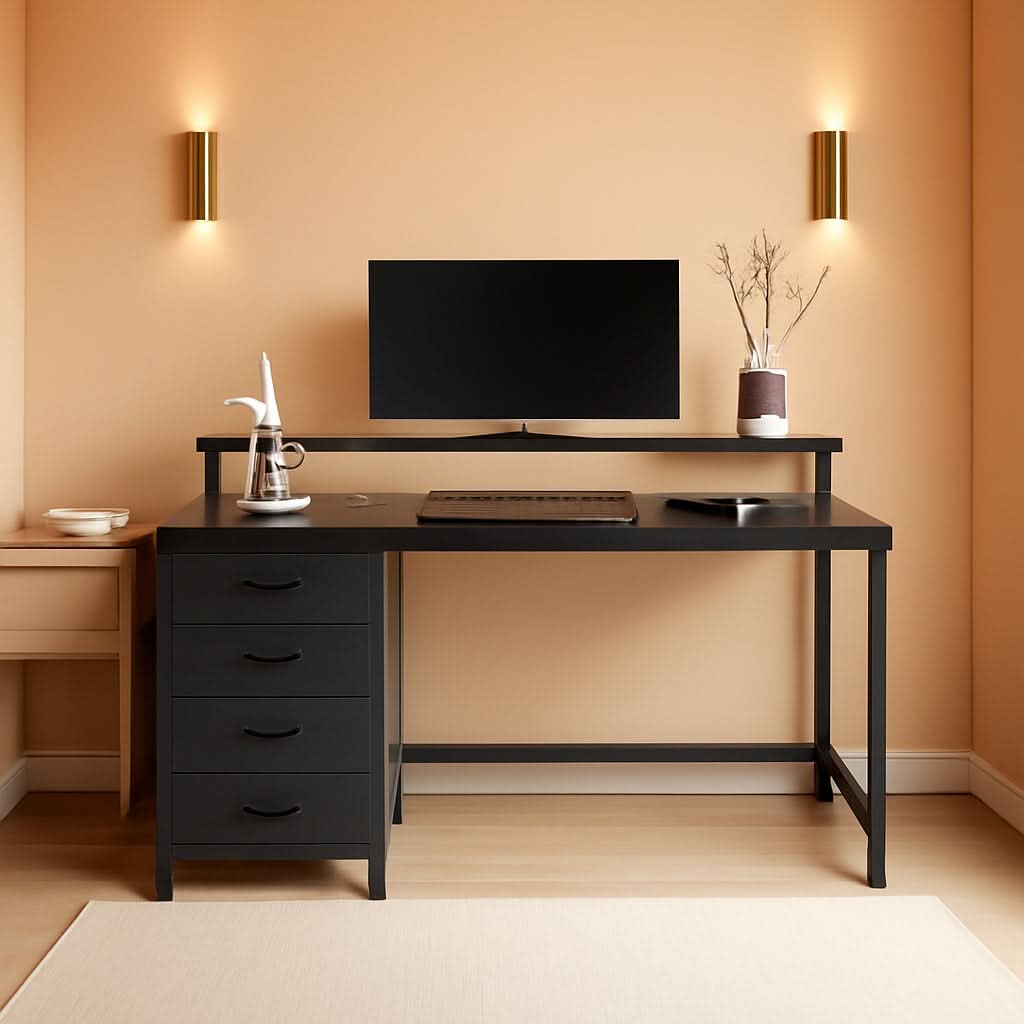47 Inch Gaming Desk With LED Lights For Home Office-0