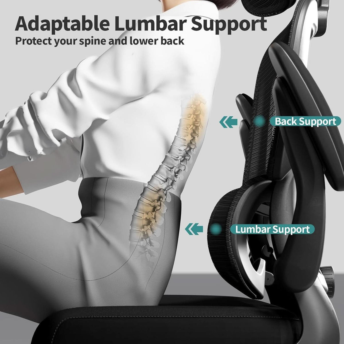 Ergonomic Black Office Chair High Back With Wheels-4