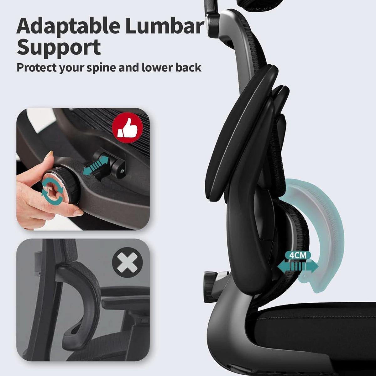 Ergonomic Black Office Chair High Back With Wheels-3