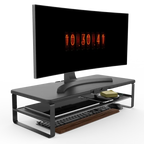 Two tier monitor riser with a drawer built into the base