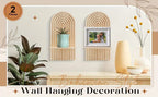 Radiant Reverie: Boho Wooden Sun Rainbow Wall Shelves-1