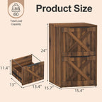 Farmhouse Two Drawer Wooden Filing Cabinet Storage-2