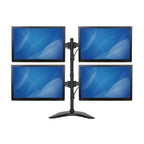 Articulating quad monitor stand in steel and aluminium
