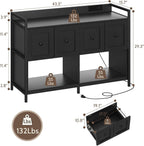 Black 43Inch Engineered Filing Cabinet With Outlet-1