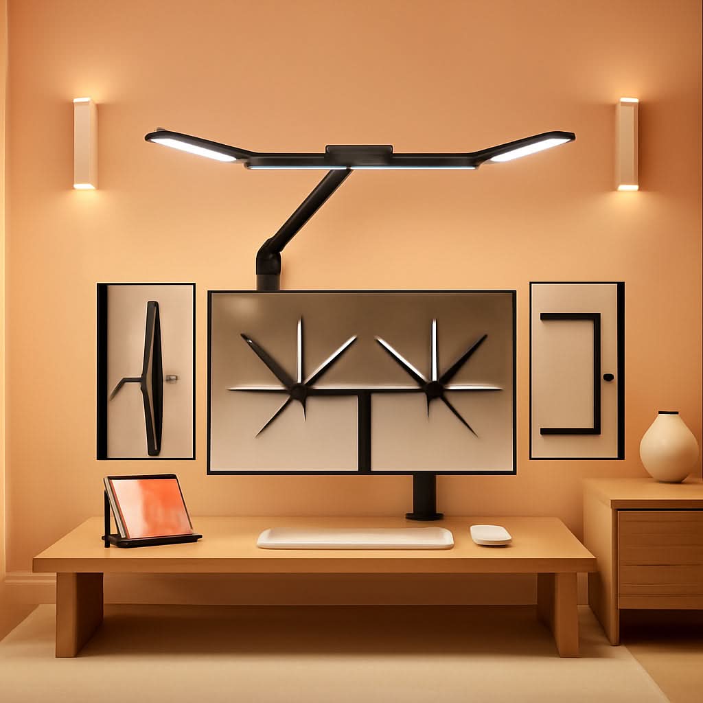 Clamp mounted architect desk lamp with an adjustable arm