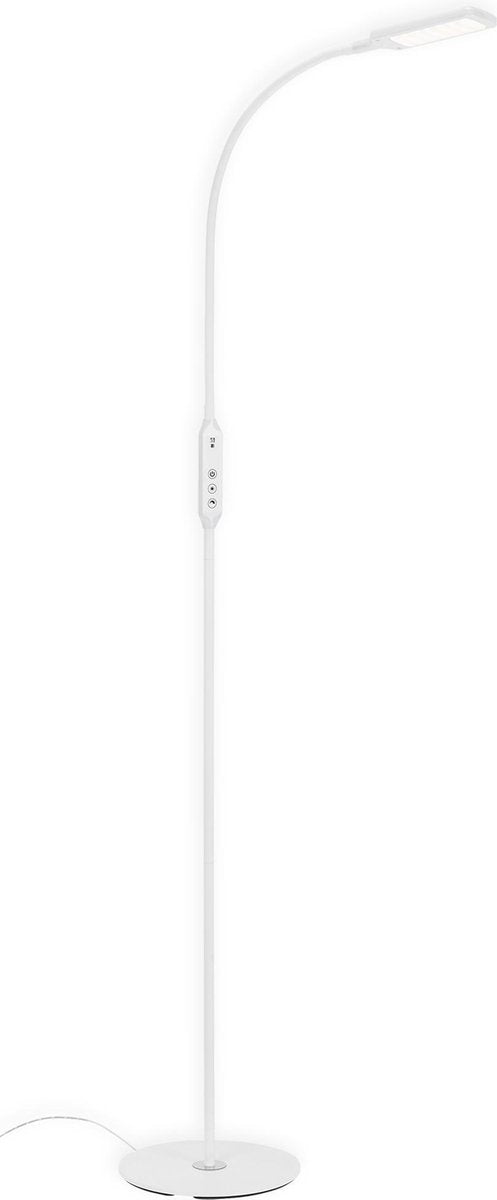 Slim white LED floor lamp with a remote control