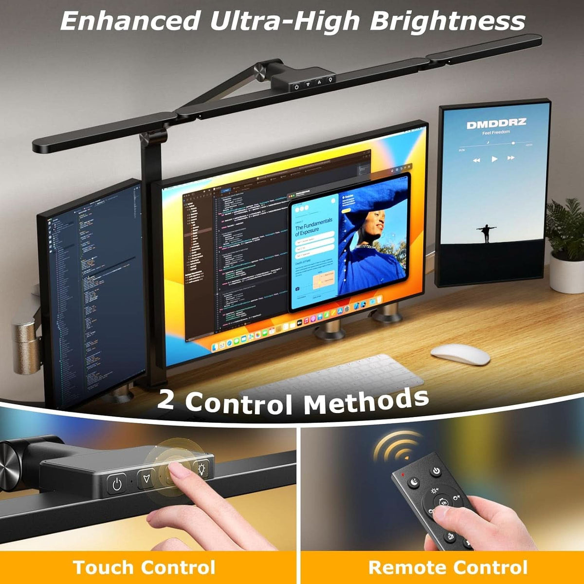 Clamp mounted architect desk lamp with an adjustable arm