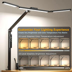 Clamp mounted architect desk lamp with an adjustable arm