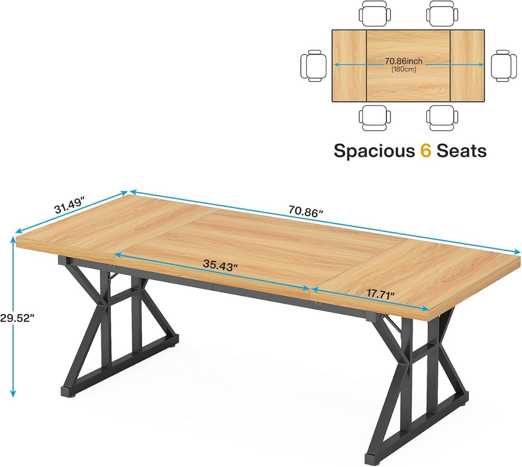 Light walnut executive desk with a black frame