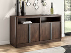 Dark brown office credenza with closed storage