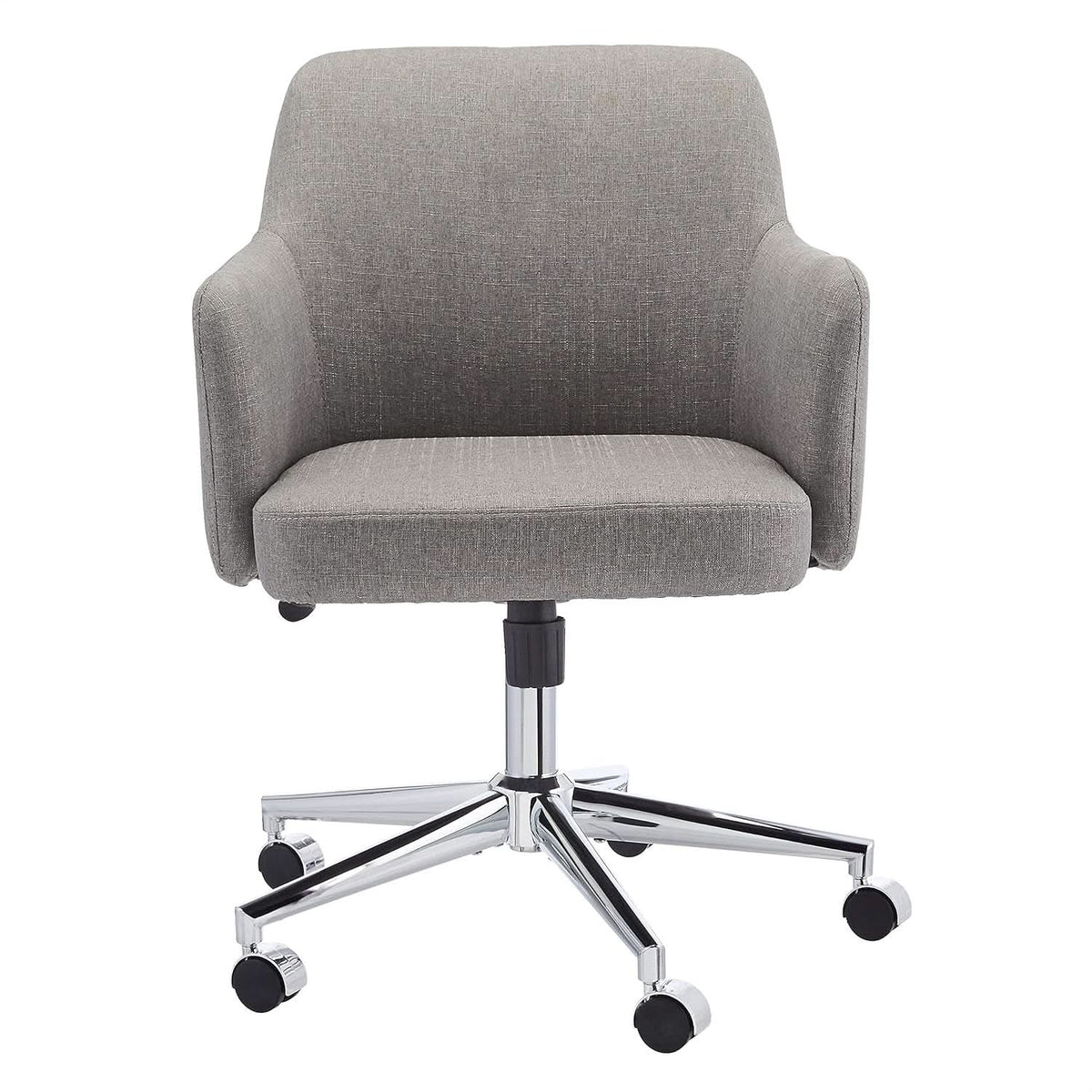 Light grey office chair with a swivel base
