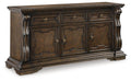 Dark brown office sideboard, long and low