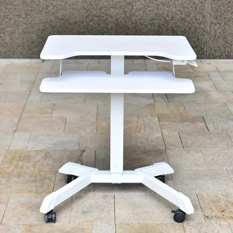 Height Adjustable Mobile Standing Desk with Keyboard Tray-2