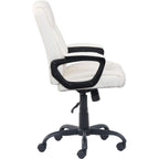 Cream Padded Office Chair Armrests Height Adjustable-3