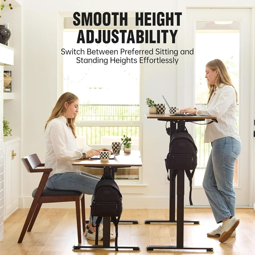 47.2 Inch Electric Standing Desk Wood Desktop Brown-4