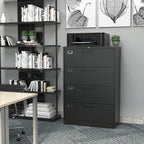 Black Horizontal Metal Lateral Filing Office Cabinet-1