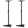 Pair of black steel desktop speaker stands