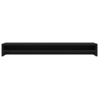 Black monitor riser one metre long with a shelf underneath