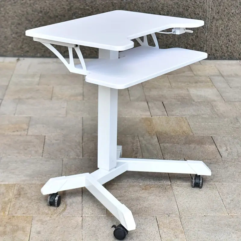 Height Adjustable Mobile Standing Desk with Keyboard Tray-1