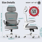 Ergonomic Office Chair Height Adjustable White Backrest-1