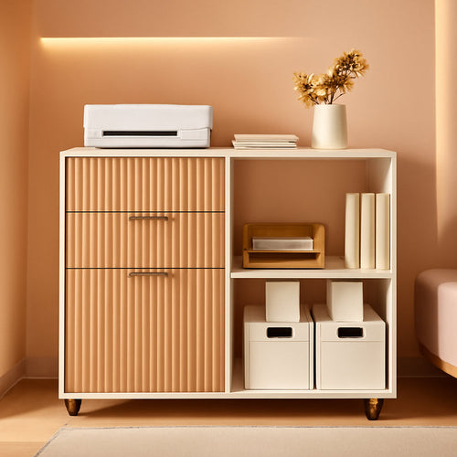 Natural Oak Industrial Grade Filing Cabinet Drawers-0