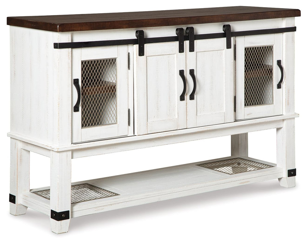 Two tone office credenza in white and brown