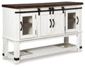 Two tone office credenza in white and brown
