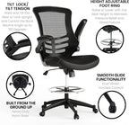 Kelista Mid Back Swivel Ergonomic Office Chair Black-4