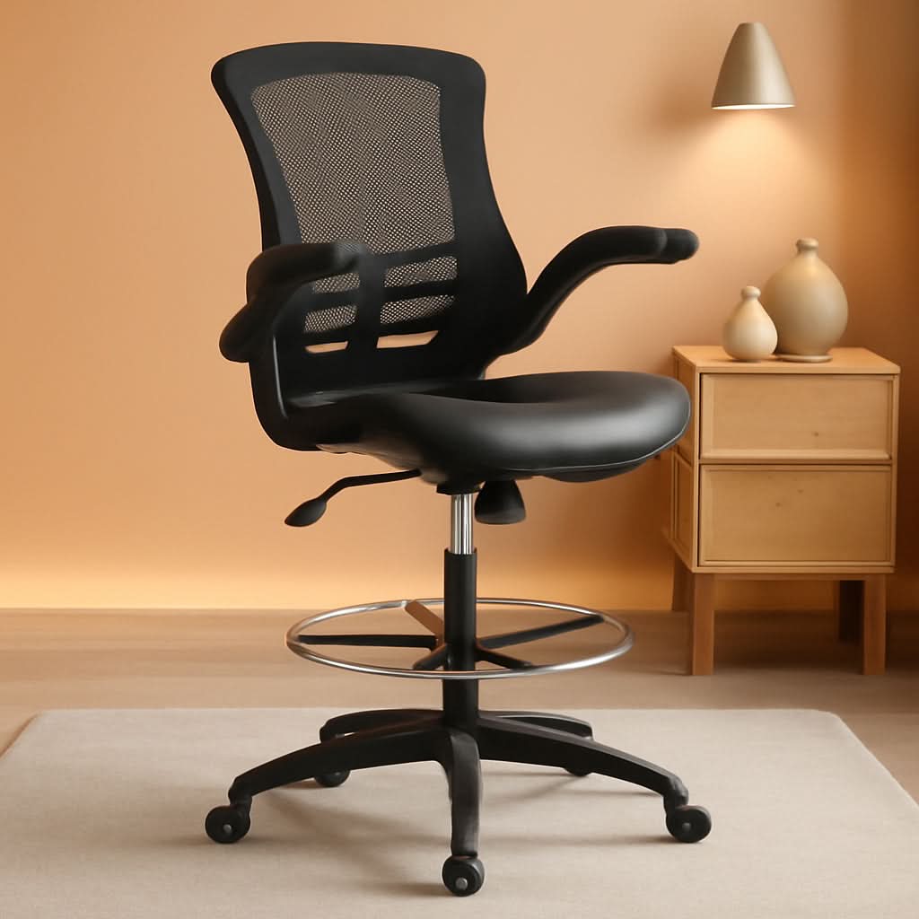Kelista Mid Back Swivel Ergonomic Office Chair Black-0