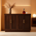 Walnut sideboard with fluted doors and adjustable interior shelves