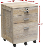 Spacious Maple Rolling Filing Cabinet With Pegboard-2
