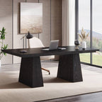 Modern Home Office Computer Desk Workstation in Black Wood Finish-0