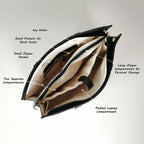 Black full grain leather laptop bag for a 15 inch machine