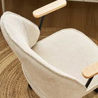 Upholstered rolling office chair on castors