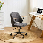 Upholstered rolling office chair on castors