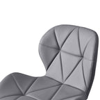 Grey swivel office chair on chrome legs with castors
