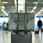 Olive green leather laptop bag for a 17 inch machine