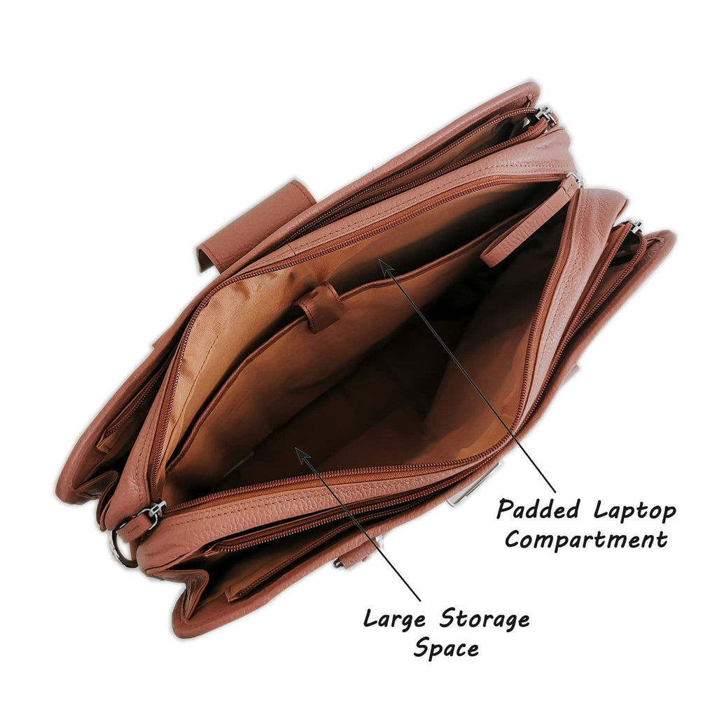 Brown leather briefcase