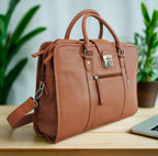 Brown leather briefcase
