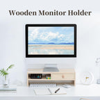 Compact natural wood monitor riser