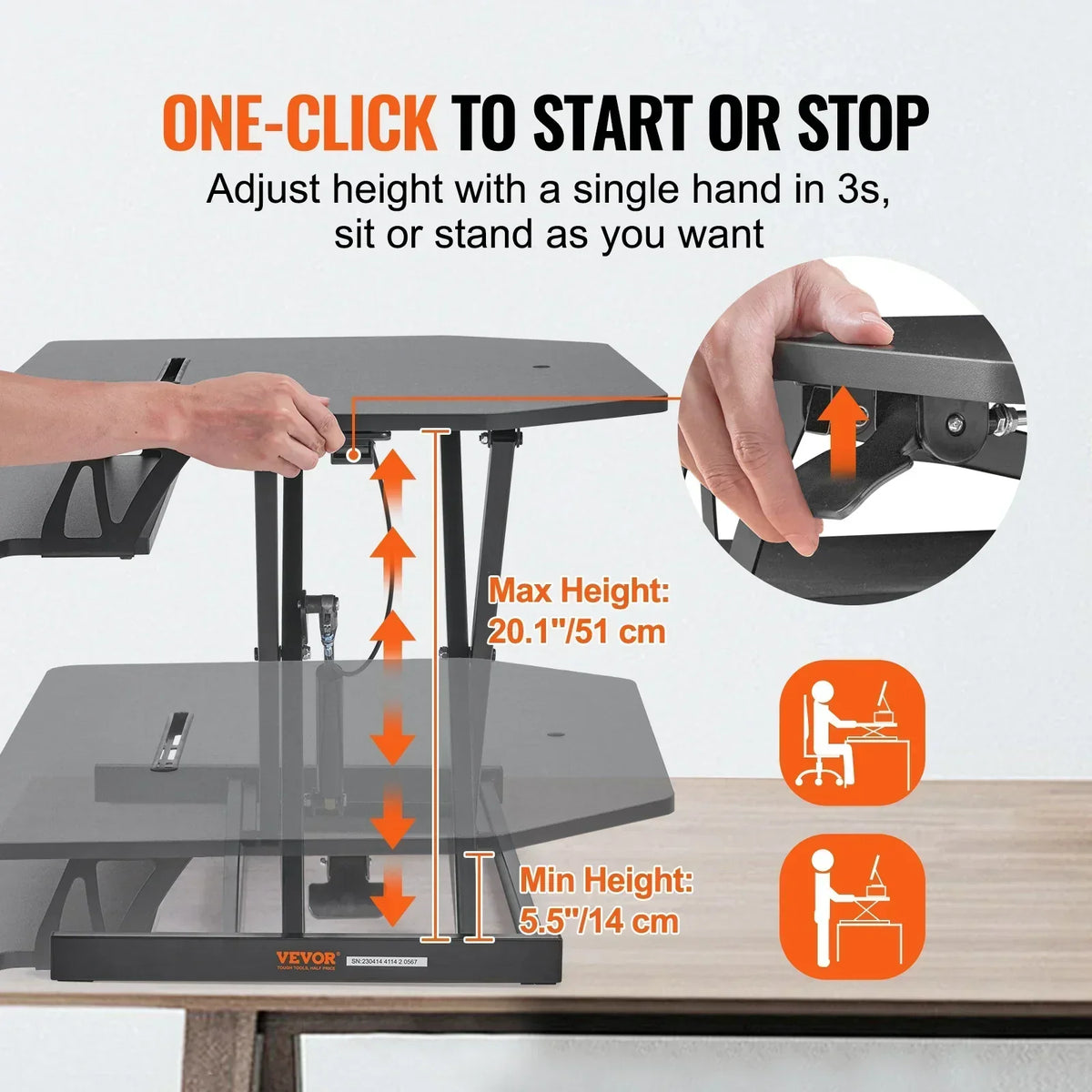 X-Frame Double-Layer Standing Desk Converter - Height Adjustable Sit-to-Stand Desk-2