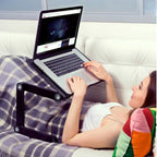 Foldable laptop stand with a vented deck